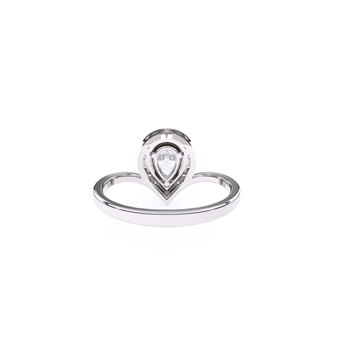 Pear Halo Solitaire Diamond Ring